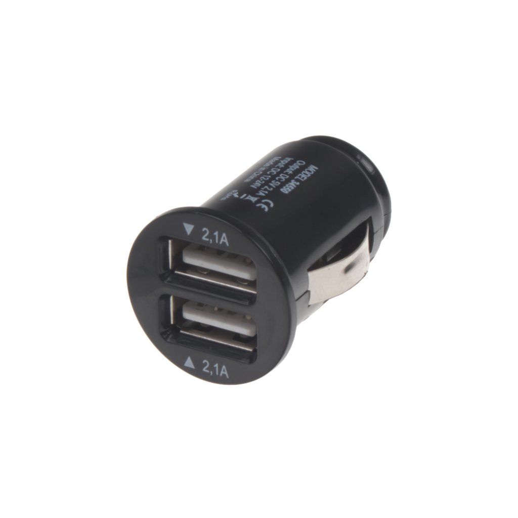 Autoadaptér mini 2 x USB 12/24V, max 2.1A
