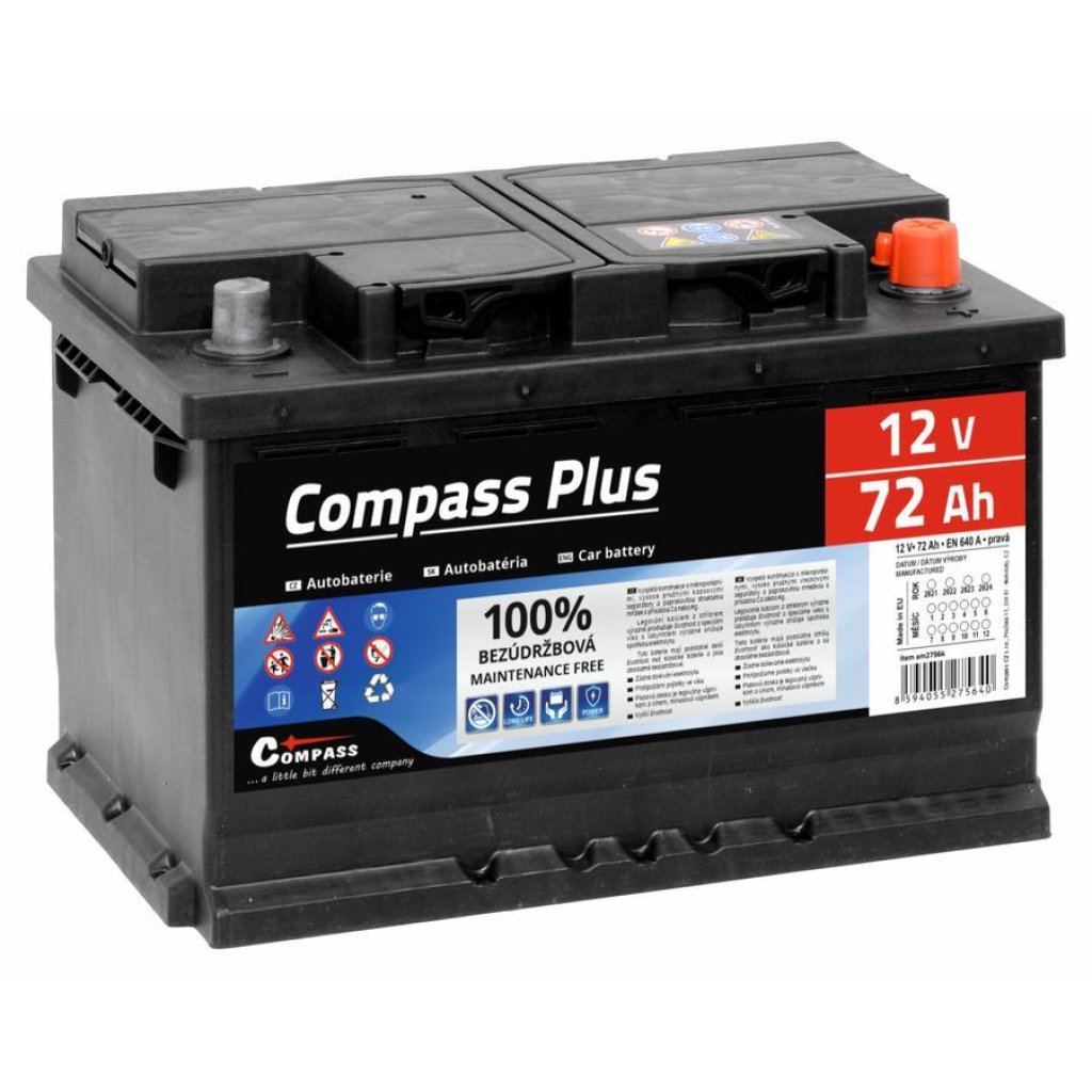Autobaterie COMPASS PLUS 12V 72Ah
