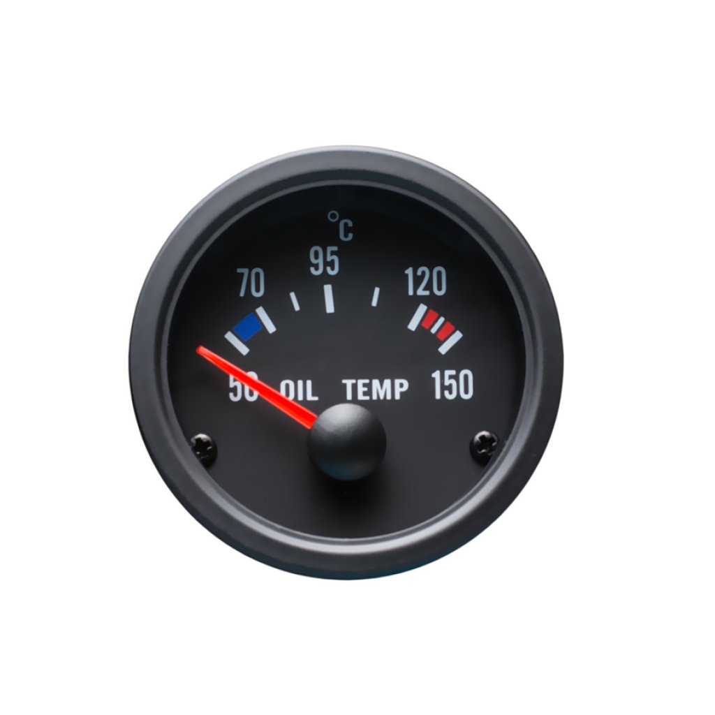 Autogauge palubní přístroj - teplota oleje s černým podkladem