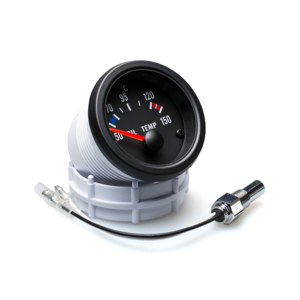 Autogauge palubní přístroj - teplota oleje s černým podkladem
