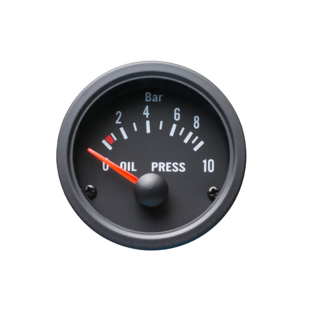 Autogauge palubní přístroj - tlak oleje s černým podkladem