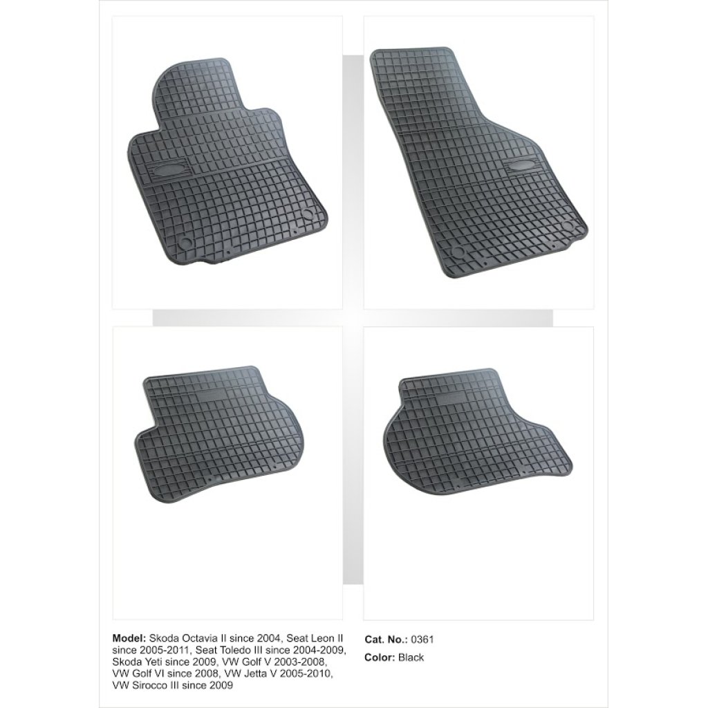 Autokoberce gumové FROGUM Octavia II 04-, Golf V, VI 08-, Seat Leon II 05-12,Toledo III 04