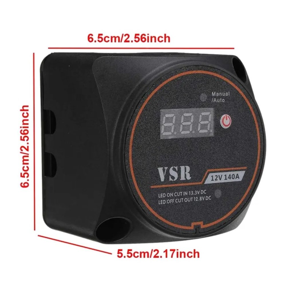 Automatické relé pro dobíjení druhé baterie 12V/140A s voltmetrem