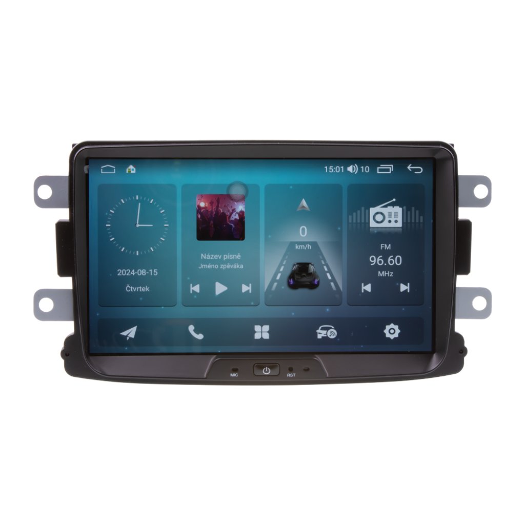 Autorádio pro Dacia, Renault, Opel s 8" LCD, Android, WI-FI, GPS, CarPlay, 4G, Bluetooth, 2x USB