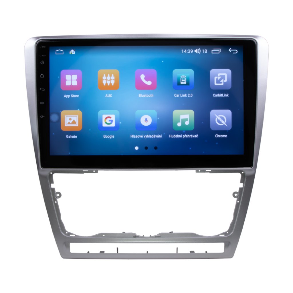 Autorádio pro Škoda Octavia 2007-2014 s 10,1" LCD, Android, WI-FI, GPS, CarPlay, 4G, Bluetooth