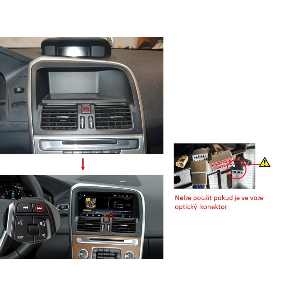 Autorádio pro Volvo XC60 2009-10 s 8,8" LCD, Android 11.0, WI-FI, GPS, Carplay, Bluetooth,2x USB