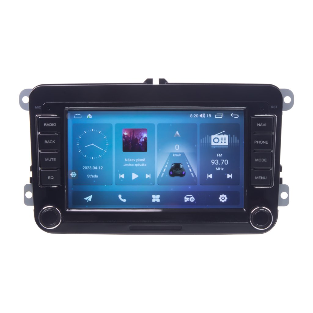 Autorádio pro VW, Škoda s 7" LCD, Android, WI-FI, GPS, CarPlay, Bluetooth, 4G, 2x USB