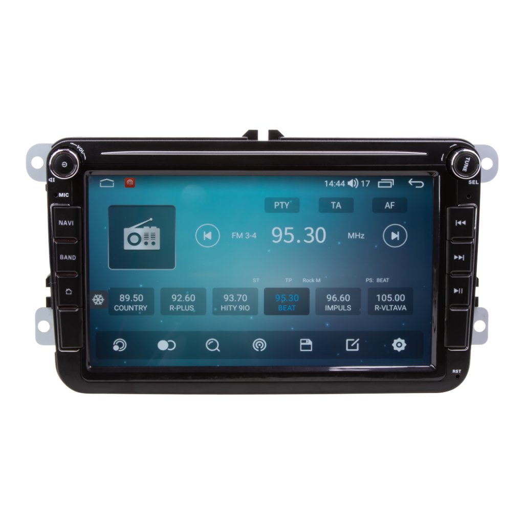 Autorádio pro VW, Škoda s 8" LCD, Android, WI-FI, GPS, CarPlay, Bluetooth, 4G, 2x USB