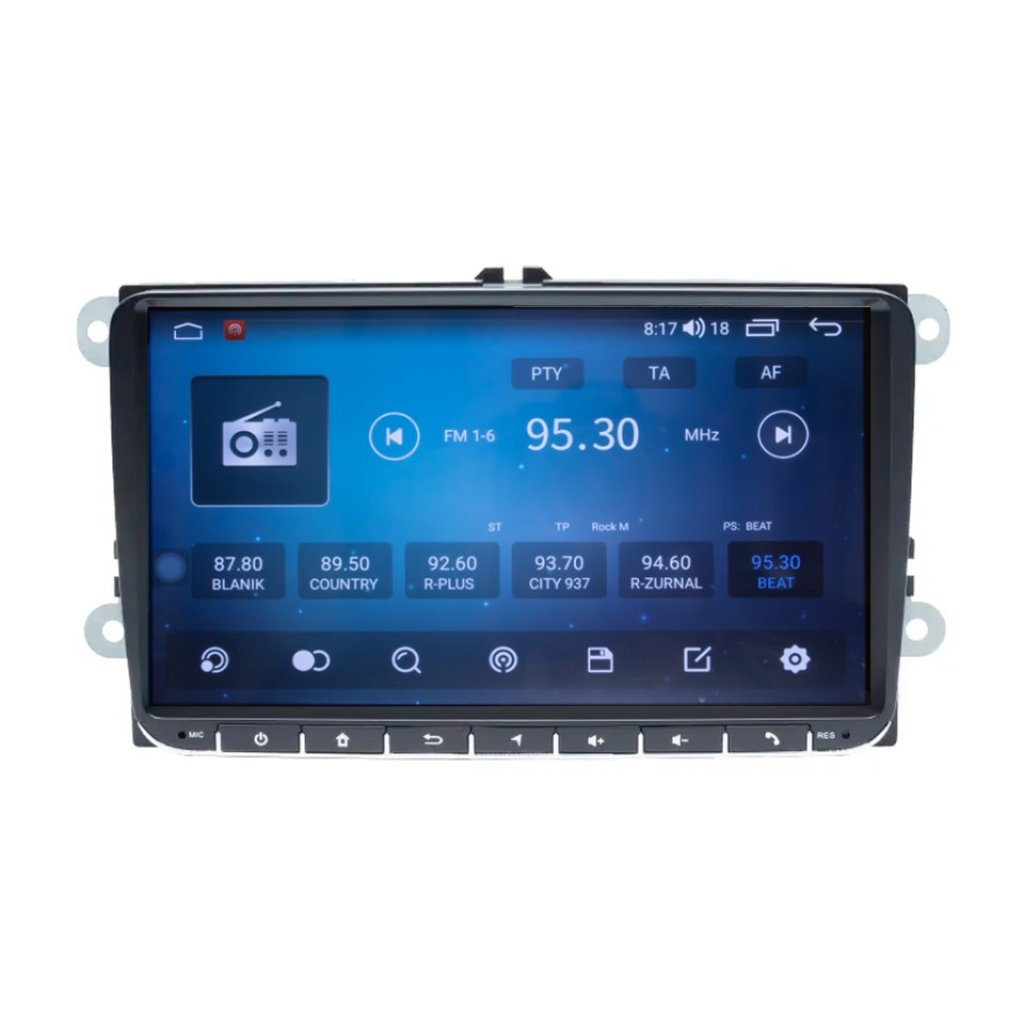 Autorádio pro VW, Škoda s 9" LCD, OS Android, WI-FI, GPS, CarPlay, Bluetooth, 2x USB, 4G