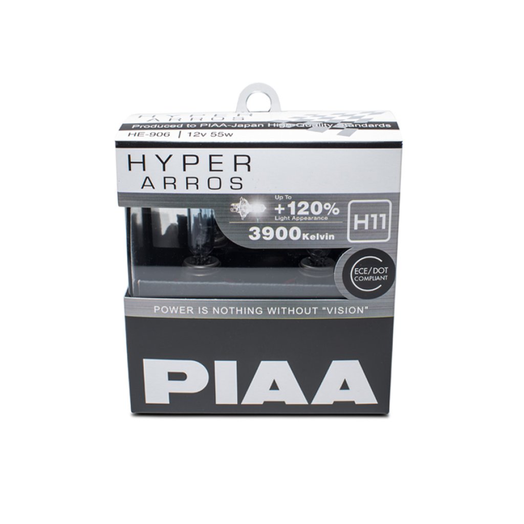 Autožárovky PIAA Hyper Arros 3900K H11 - o 120 % vyšší svítivost, zvýšený jas