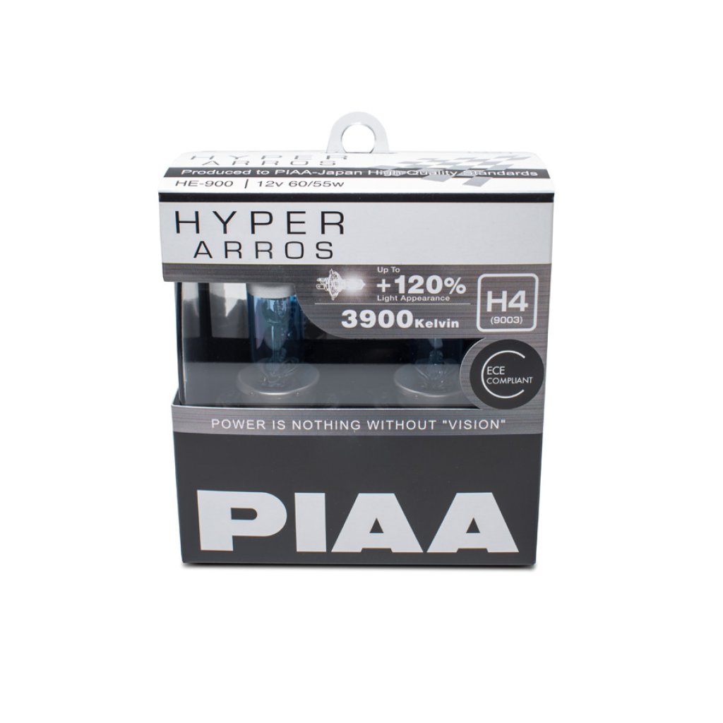 Autožárovky PIAA Hyper Arros 3900K H4 - o 120 % vyšší svítivost, zvýšený jas