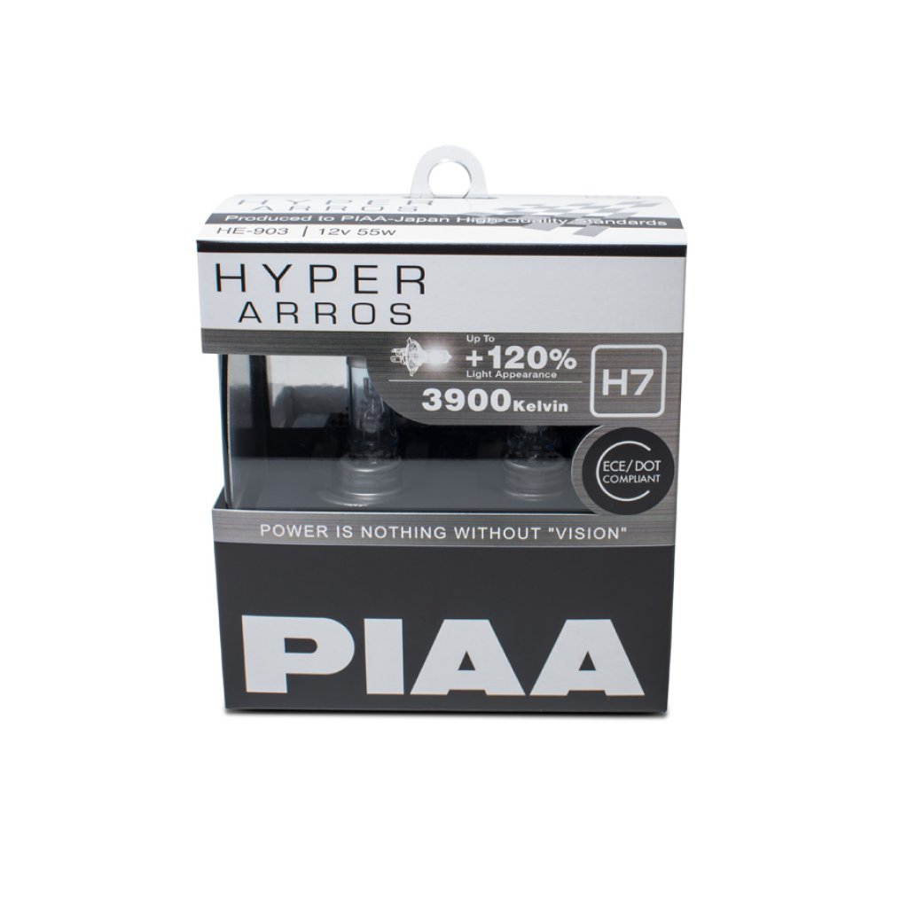 Autožárovky PIAA Hyper Arros 3900K H7 - o 120 % vyšší svítivost, zvýšený jas