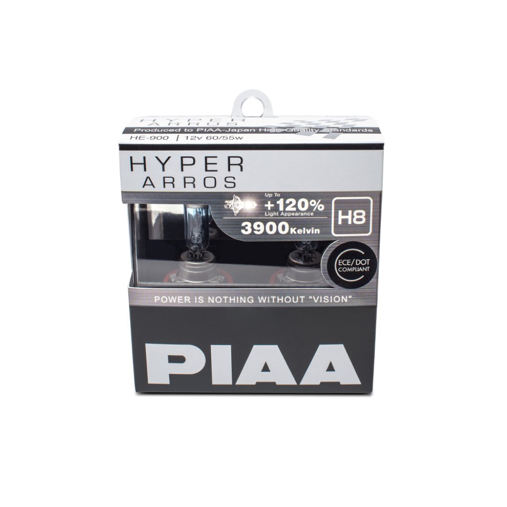Autožárovky PIAA Hyper Arros 3900K H8 - o 120 % vyšší svítivost, zvýšený jas