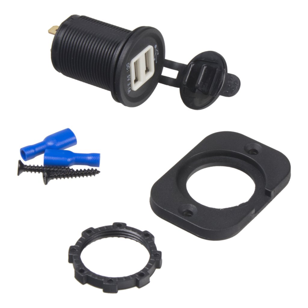 Balení 20ks 2x USB nabíječka (zásuvka) voděodolná do panelu