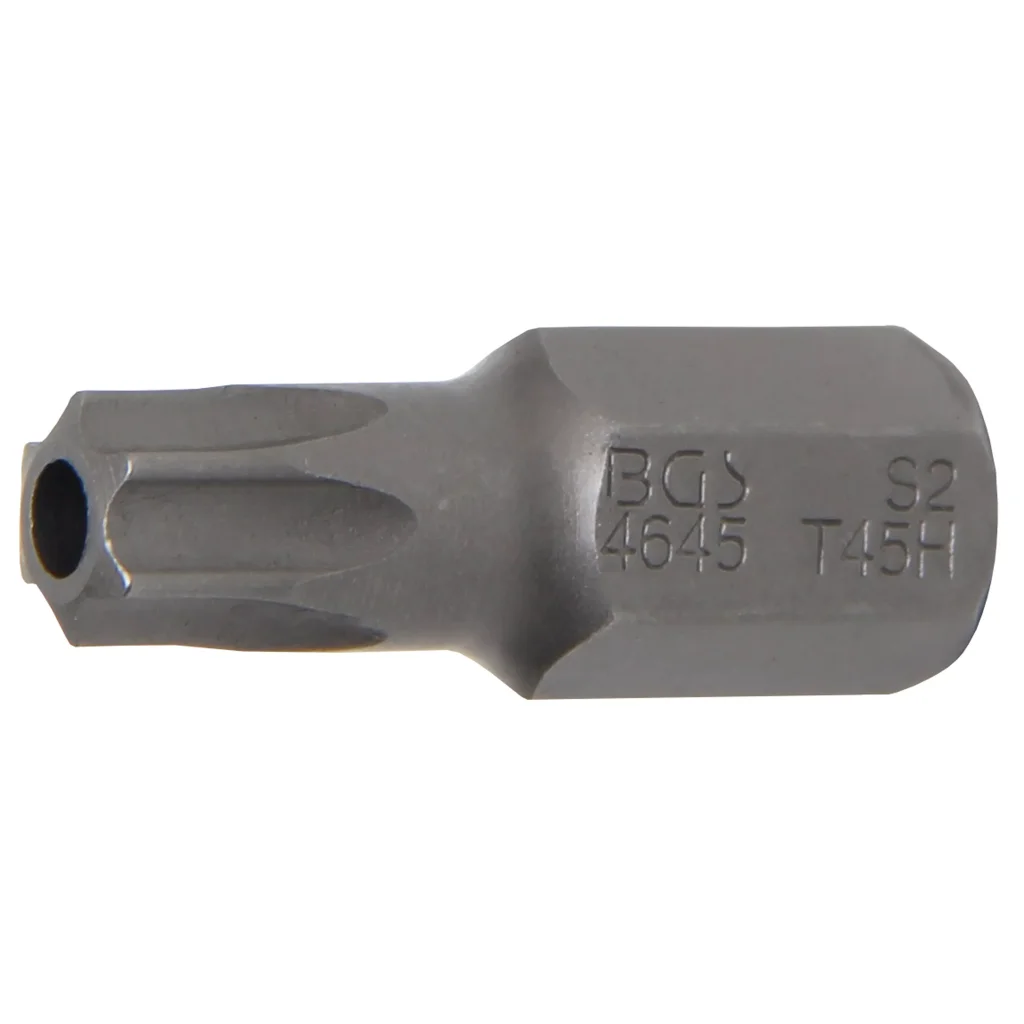 Bit TORX, T45, 10 mm, délka 30 mm, s otvorem - B4645