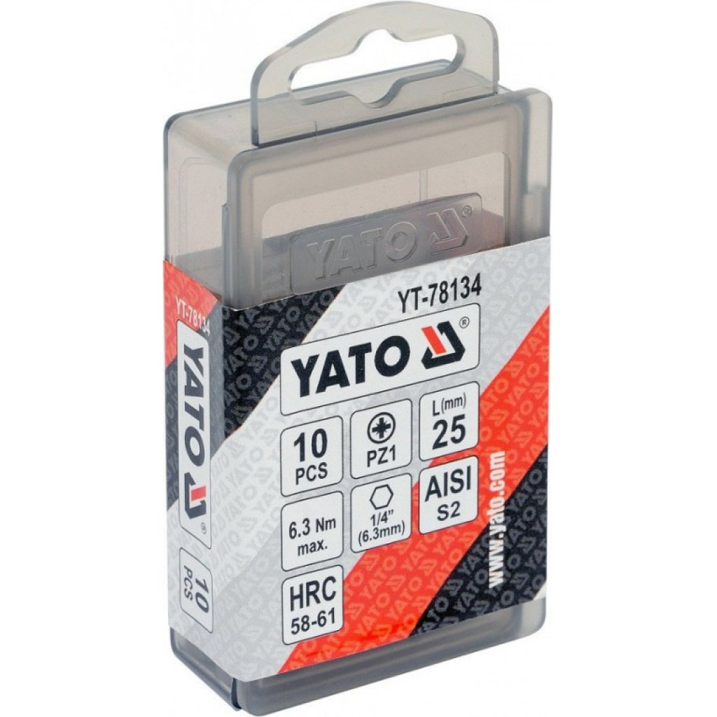 Bity 1/4" křížové PZ1 x 25 mm, 10 ks YT-78134