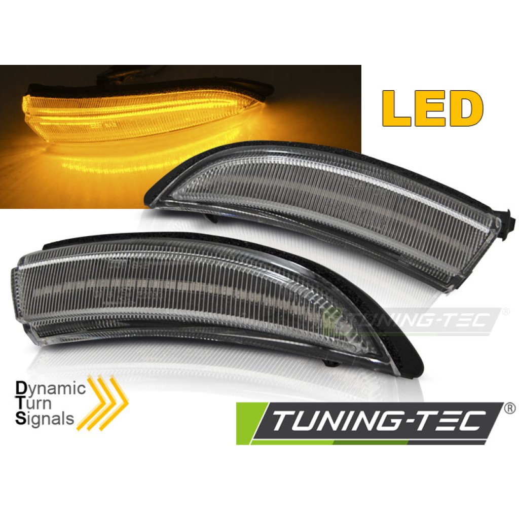 Blinkry boční LED do zrcátek, dynamické Ford Fiesta MK7 13-16 bílé