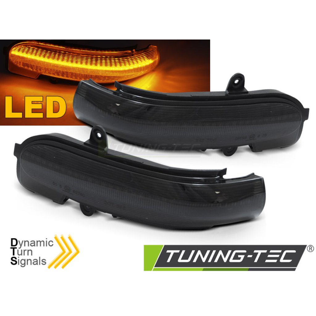 Blinkry boční LED do zrcátek, dynamické Mercedes W203 00-07 kouřové