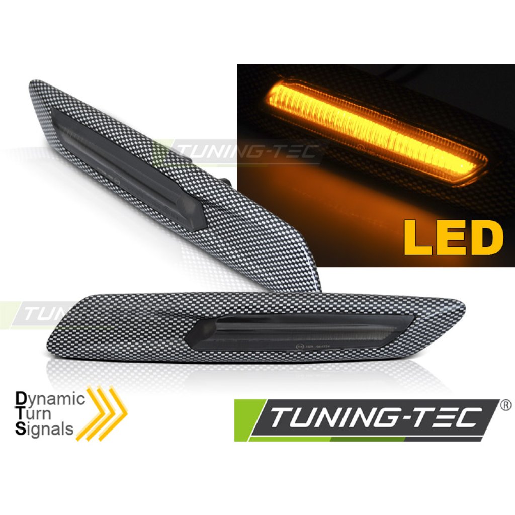 Blinkry boční LED, dynamické BMW F10/F11 carbon look/kouřové