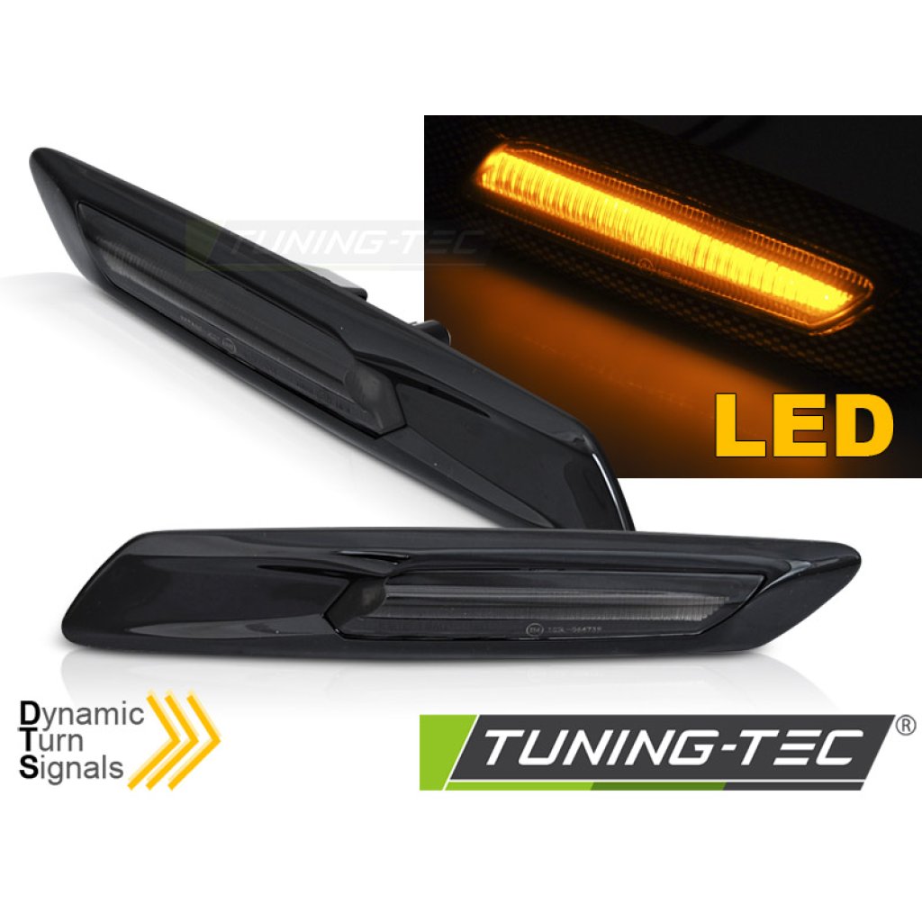Blinkry boční LED, dynamické BMW F10/F11 černé lesklé/kouřové