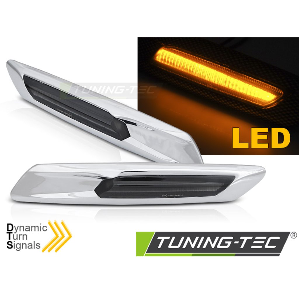 Blinkry boční LED, dynamické BMW F10/F11 stříbrné/kouřové