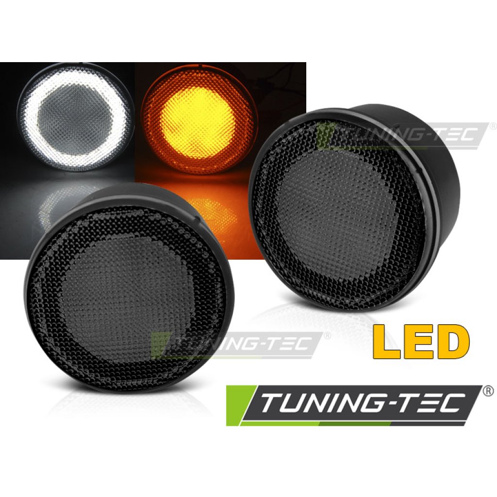 Blinkry přední s pozičním světlem LED - JEEP WRANGLER JK 07-18 kouřové
