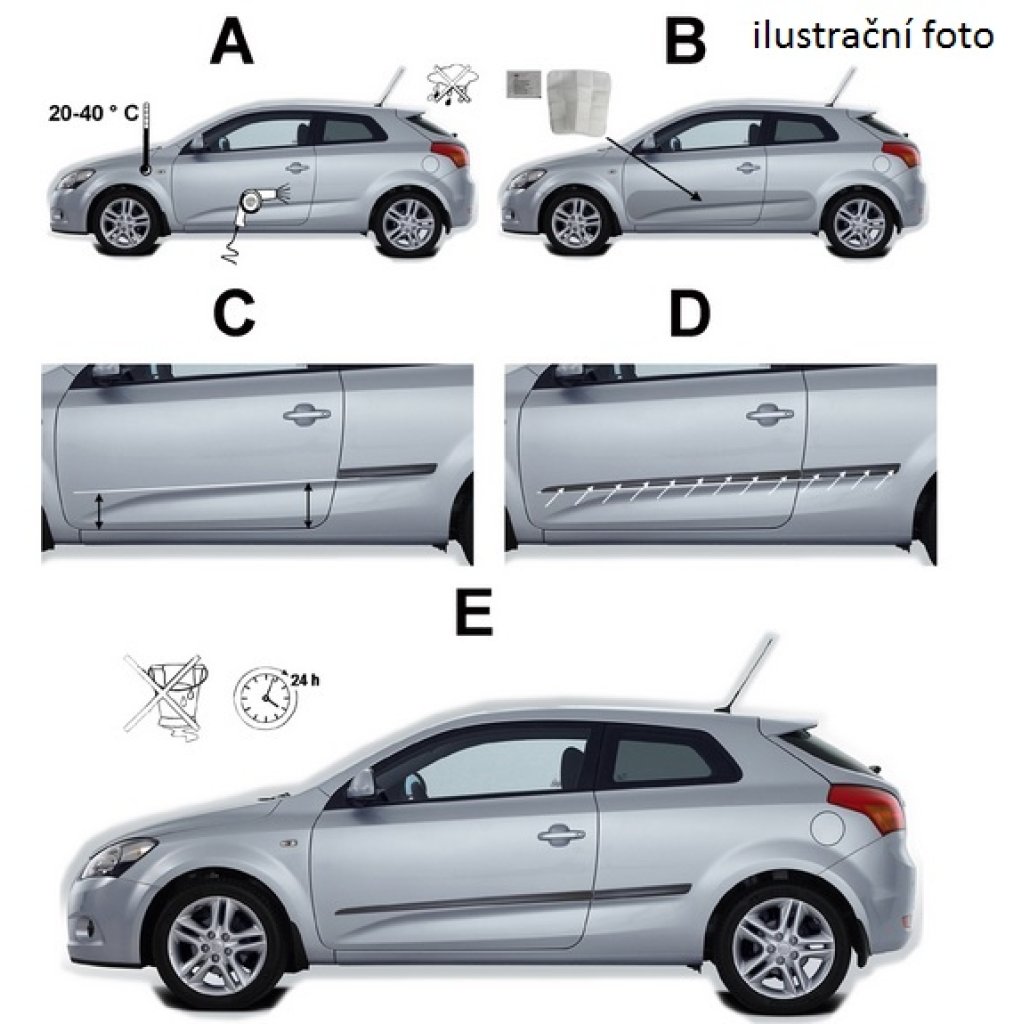 Boční lišty na dveře Citroen C4 Picasso 2013-2020 F14/16 | Rider