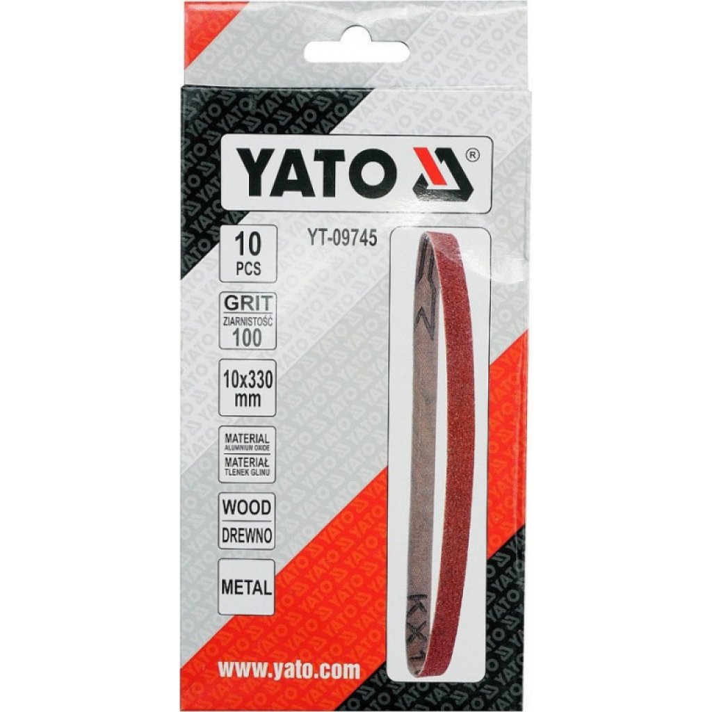 Brusný pás 10 x 330 mm, P100, 10 ks YT-09745