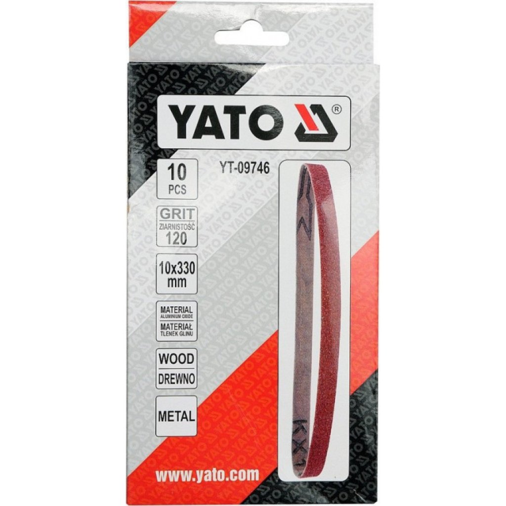 Brusný pás 10 x 330 mm, P120, 10 ks YT-09746