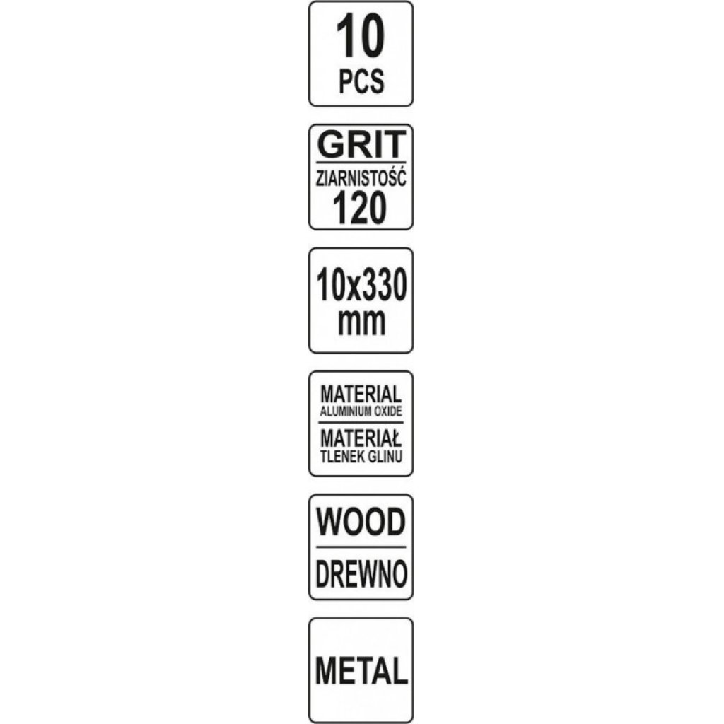 Brusný pás 10 x 330 mm, P120, 10 ks YT-09746