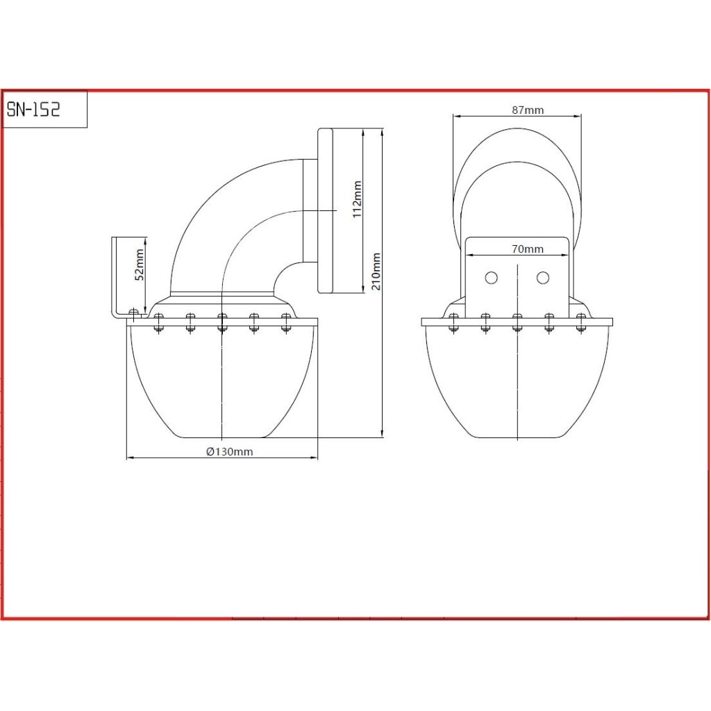 Bull horn siréna 12V, červená