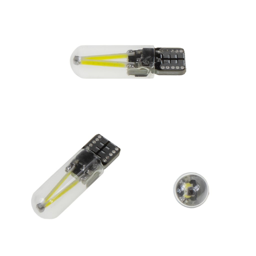 COB LED T10 bílá, 12-24V, silikon