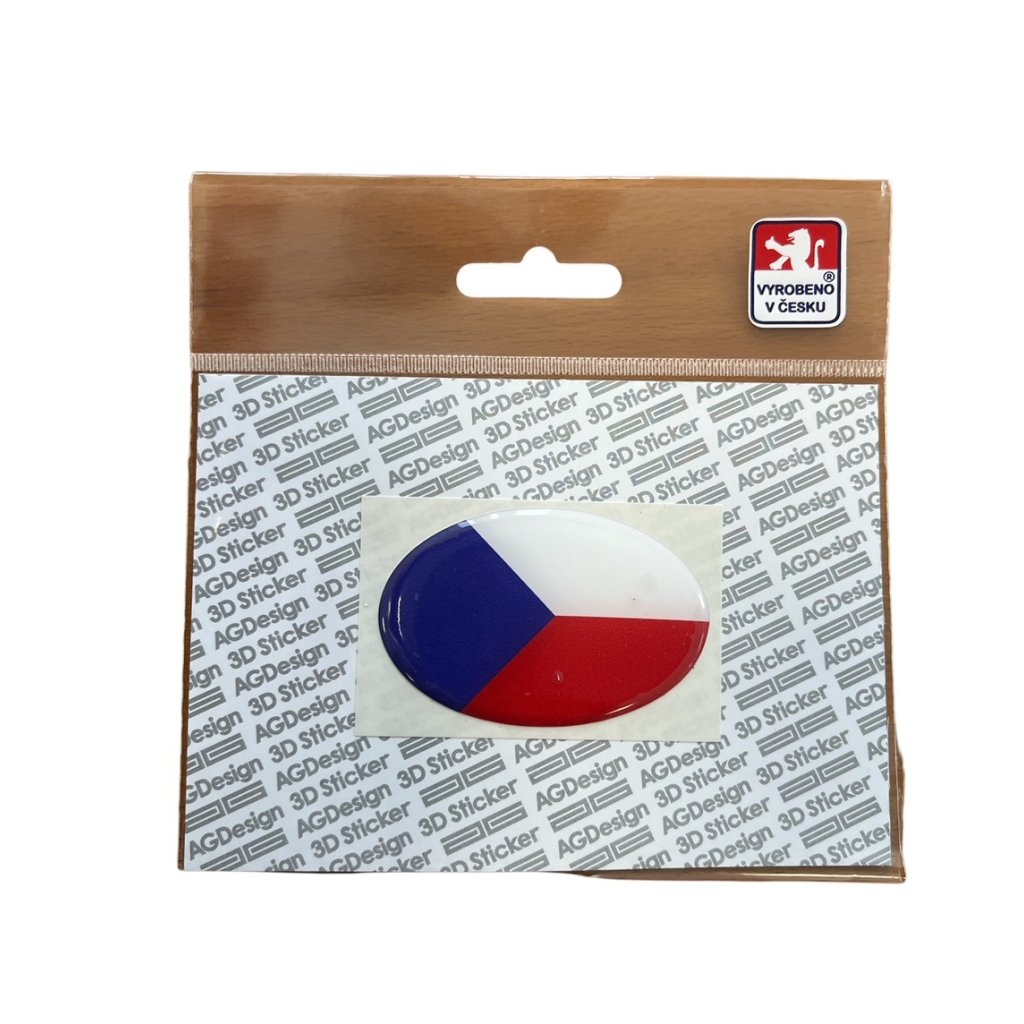ČR vlajka oval 6 x 4 cm, A-CZ-032
