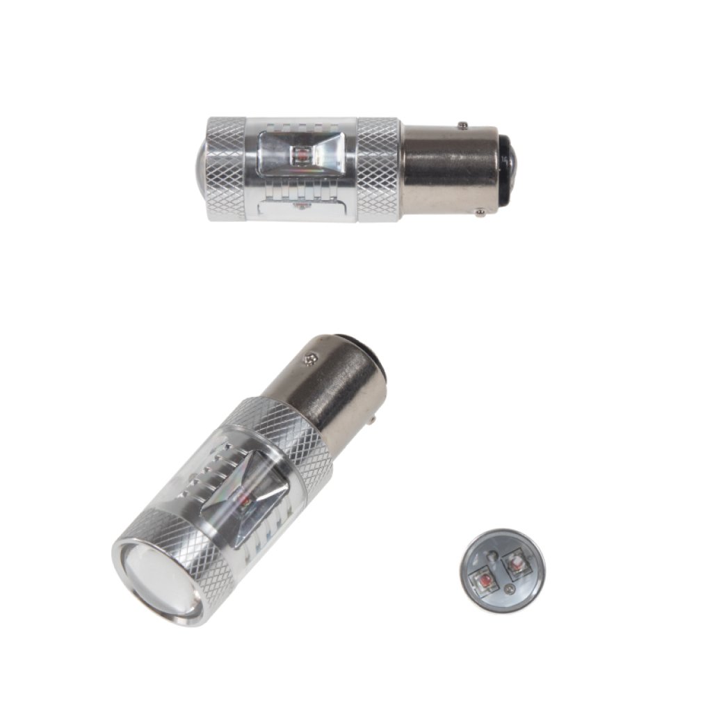 CREE LED BAZ15D 12-24V, 30W (6x5W) červená