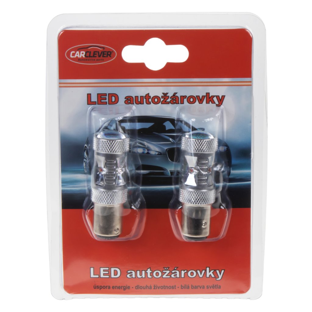 CREE LED BAZ15D 12-24V, 30W (6x5W) červená