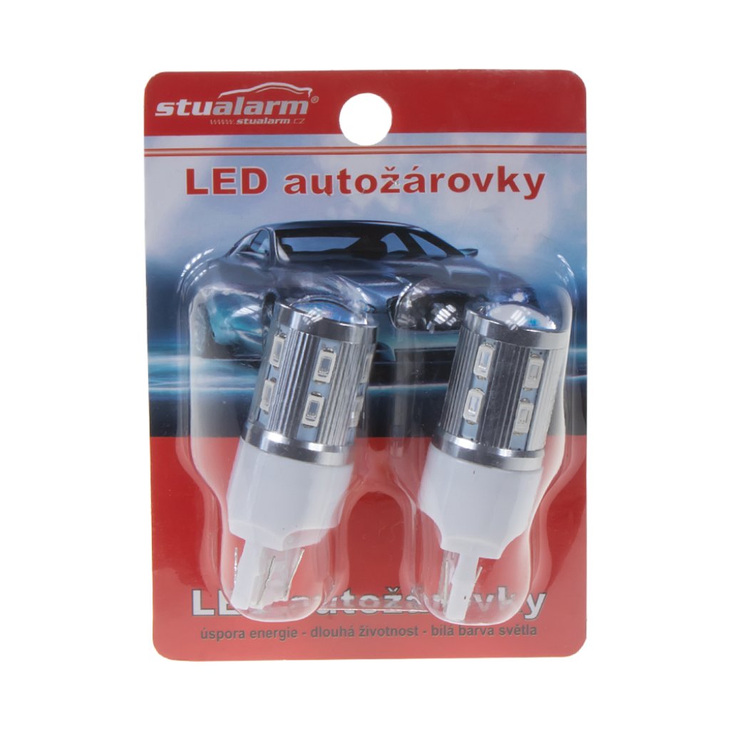 CREE LED T20 (7443) červená, 10-30V 12SMD + 3W LED