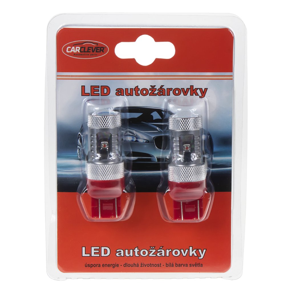 CREE LED T20 (7443) červená, 12-24V, 30W (6x5W)