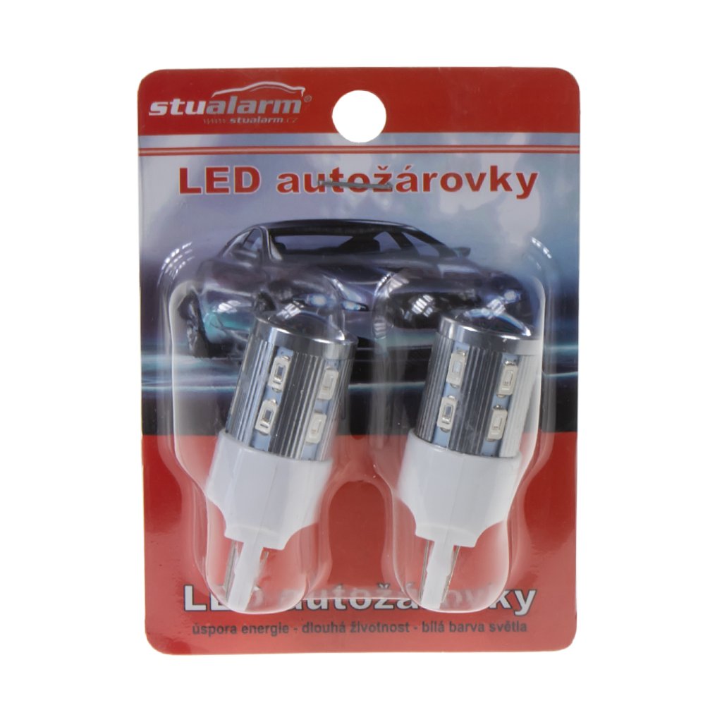 CREE LED T20 (7443) oranžová, 10-30V, 12SMD + 3W LED