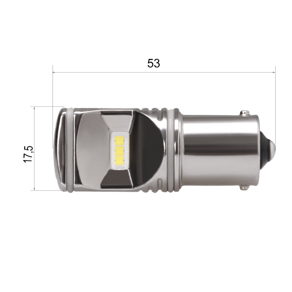CSP LED BA15S bílá 12-24V, 3x10W chrom