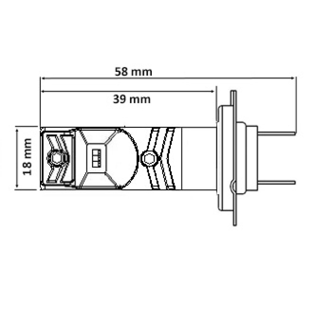 CSP LED H7 bílá, 12-24V, 30W