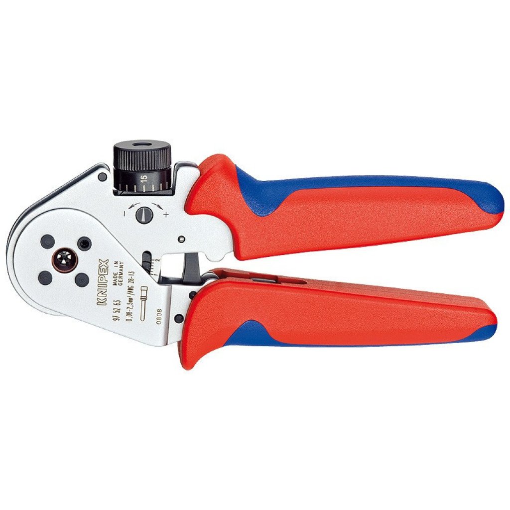 Čtyřtrnové krimpovací kleště pro soustružené kontakty chromované 180 mm - 975263