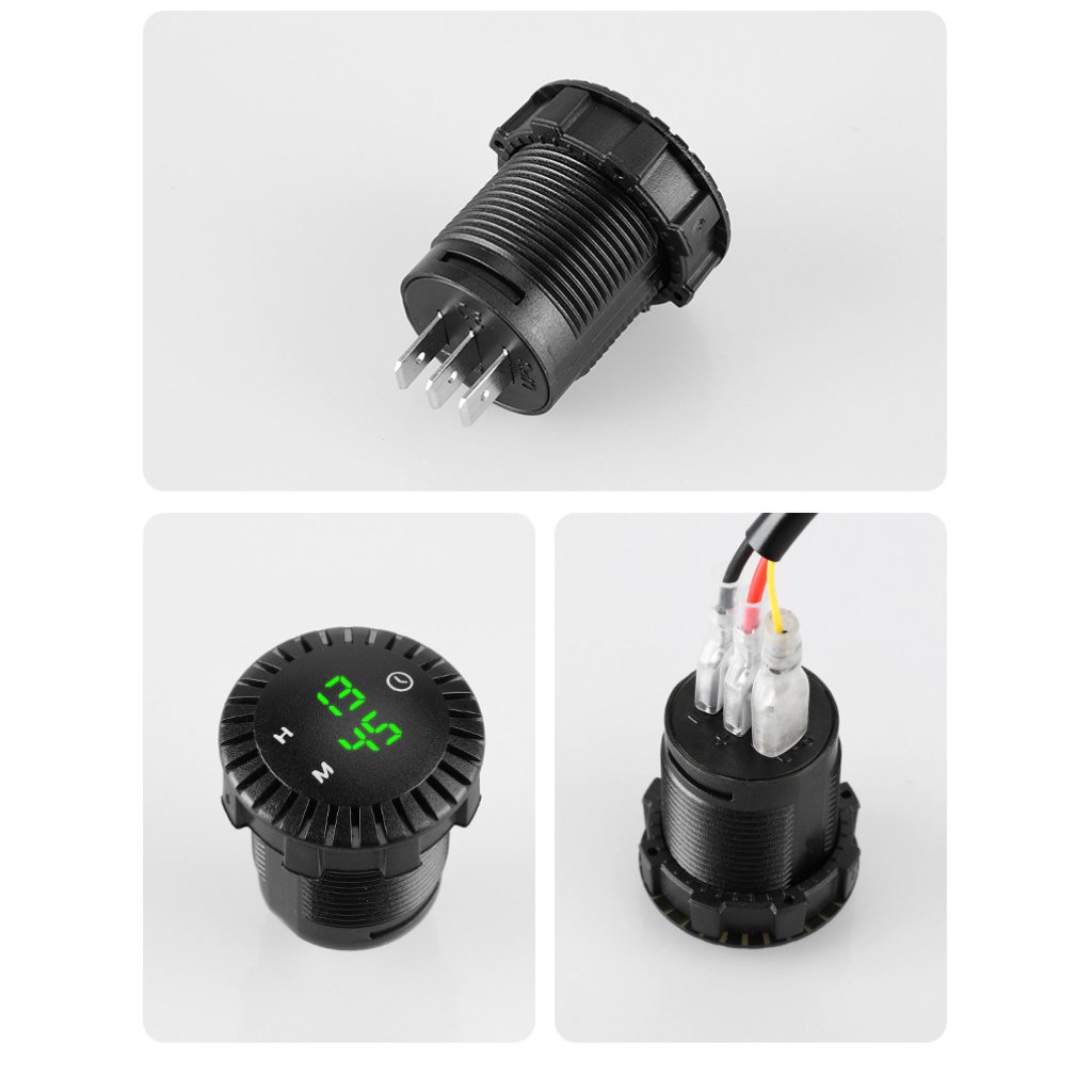 Digitální LED hodiny 12-24V, modré