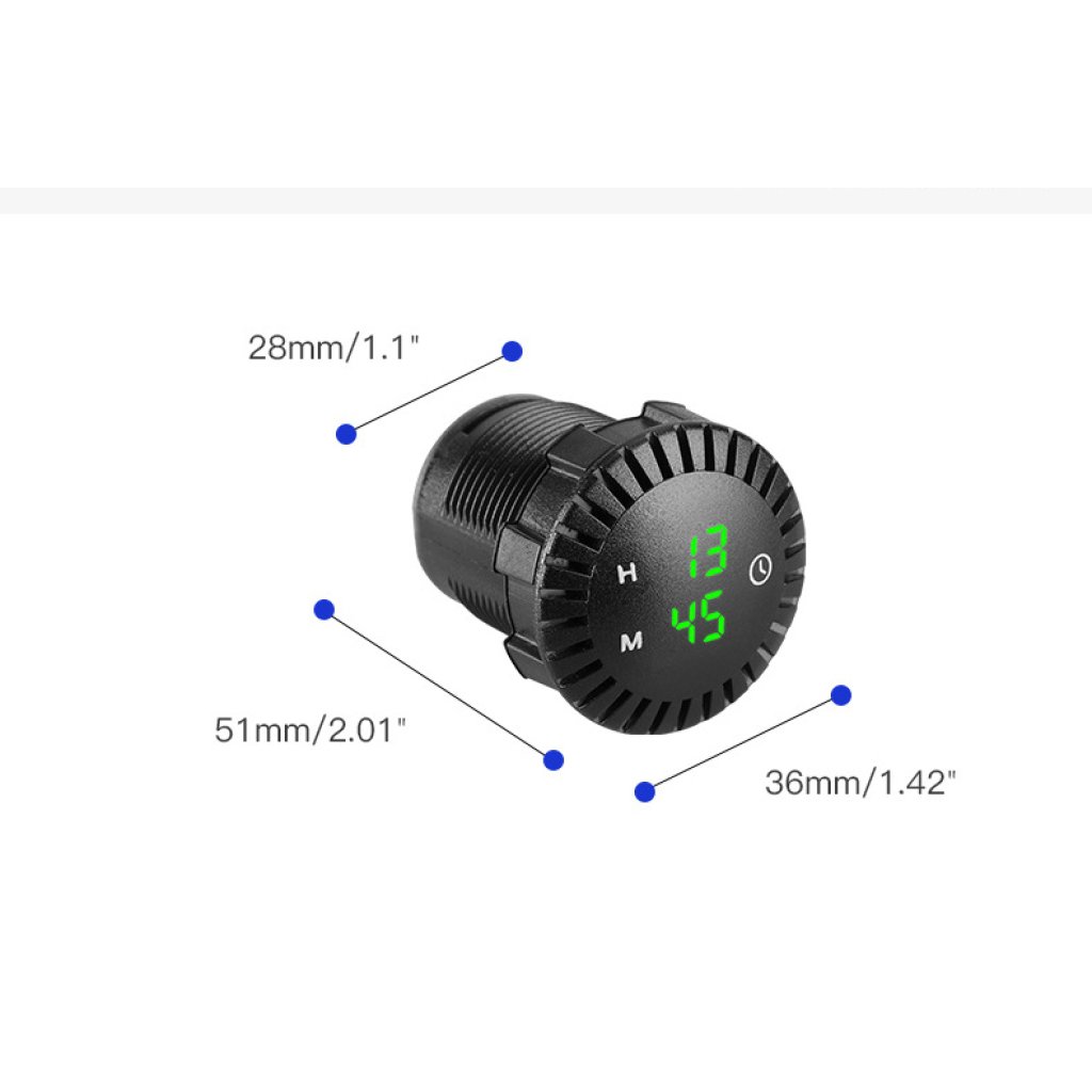 Digitální LED hodiny 12-24V, modré