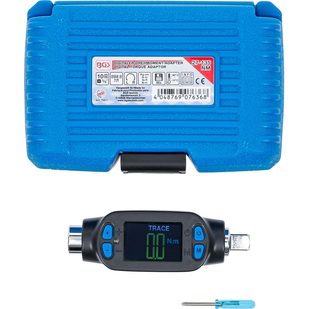 Digitální momentový adaptér 3/8", 27 - 135 Nm - B70211