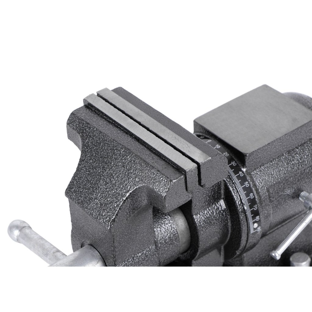Dílenský svěrák s otočným tělem a základnou, 125 mm - HT300155