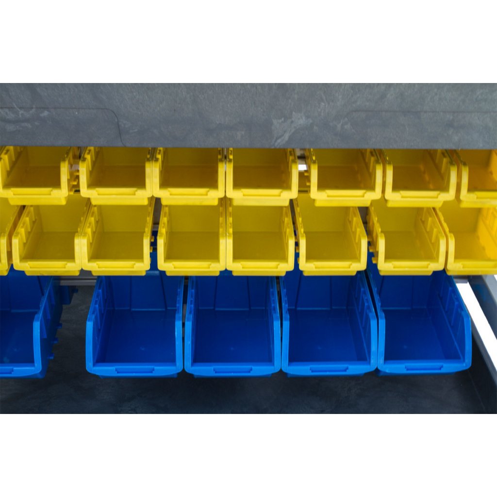 Dílenský vozík s boxy 950 x 650 x 855 mm, 42 boxů - PSB9565