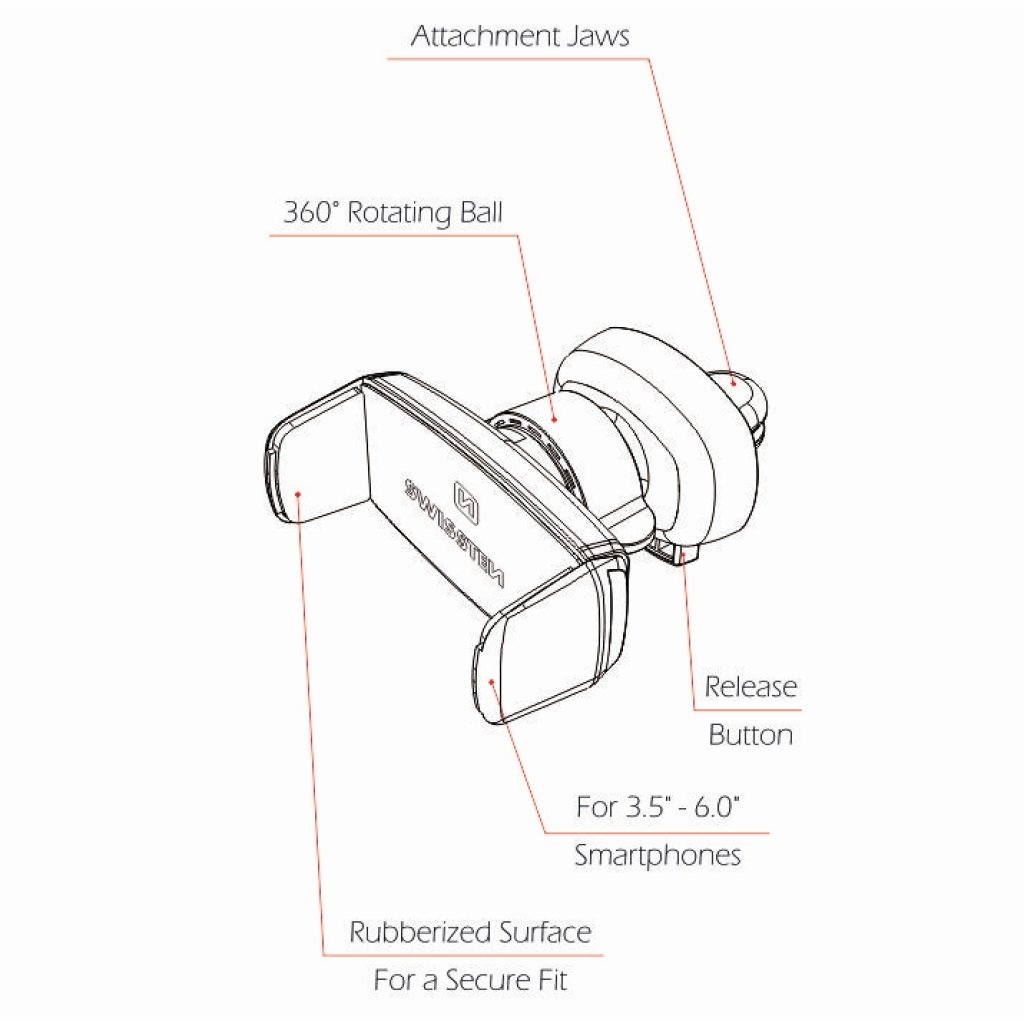 Držák mobilu do mřížky ventilace na kloubku SWISSTEN S-GRIP AV-2, 45474