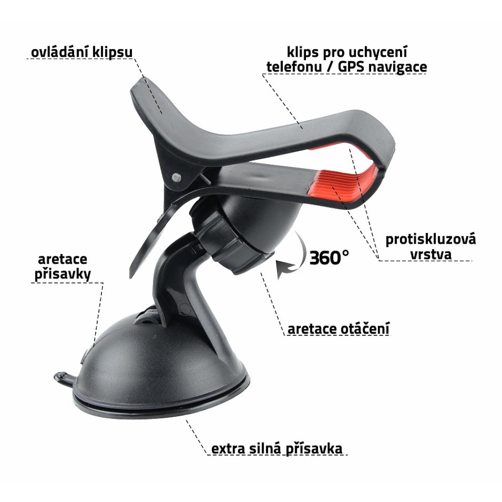 Držák mobilu/GPS na přísavku CLIPS, 06233
