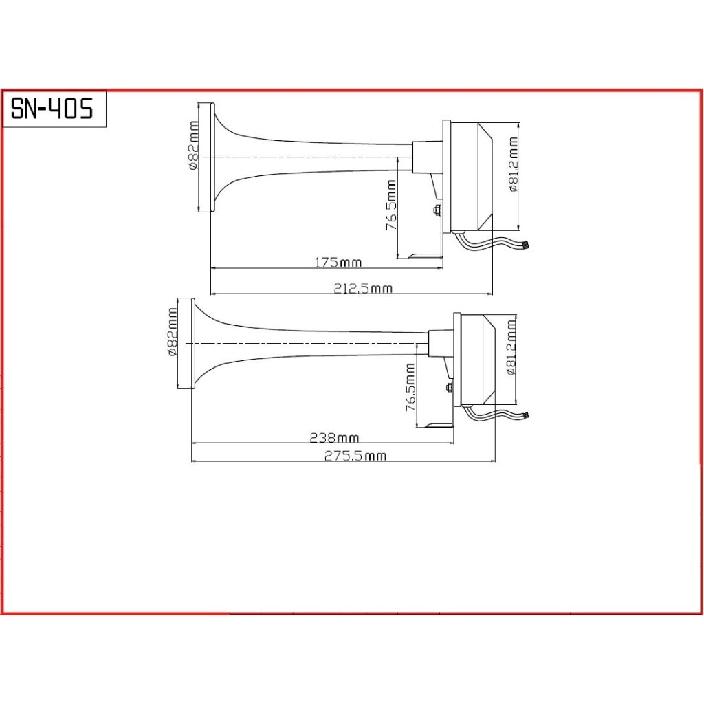 Dual-fanfára 210/275mm, 12V, elektromagnetická