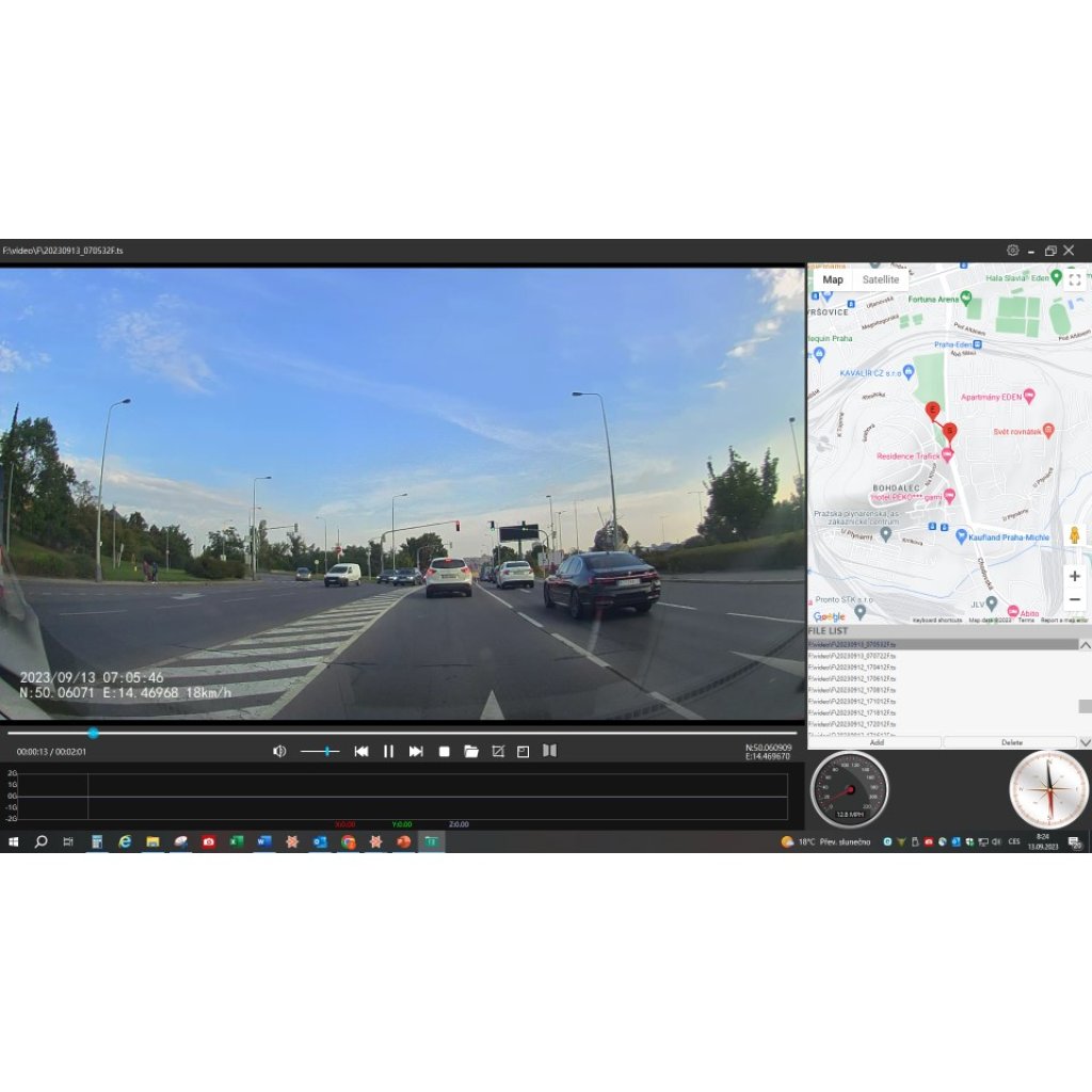 DUAL plochá 2K kamera s 3,5" LCD, GPS, WiFi, české menu